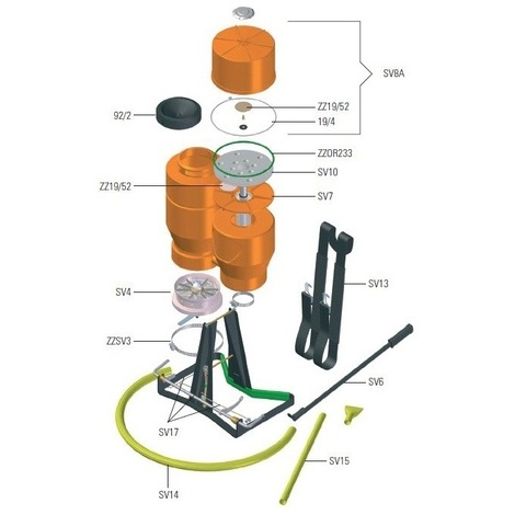 Or pistone solforatrice zaino esploso zzor233 3006060